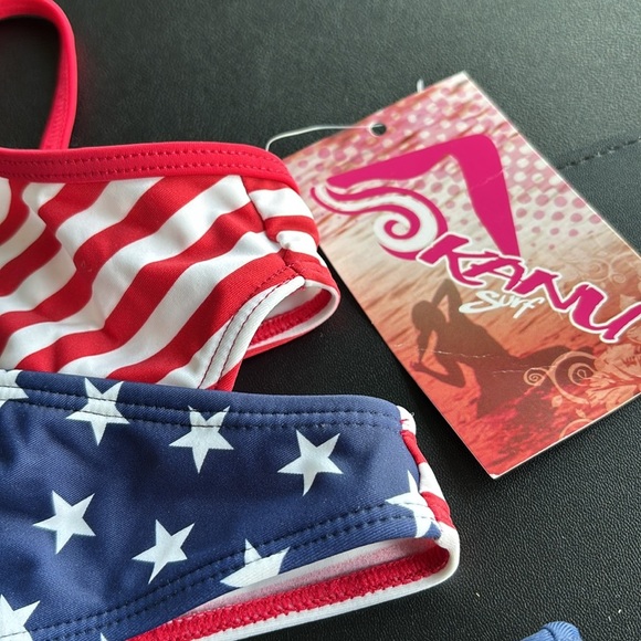 Kanu Surf UPF 50+ America 2 piece bikini, adjustable strap,patriotic.Summer swim - Picture 2 of 7